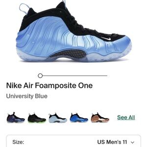 Blue and Black Nike Foam Posite university Blue- sz 11 men’s